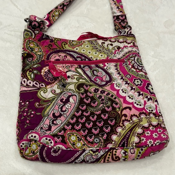 VERA BRADLEY Hipster Crossbody Satchel Bag Pink Very Berry Paisley Pattern - Picture 7 of 12